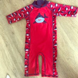 Toddler boy 1 piece sun protection suit rash guard